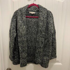 Loft Long Sleeve Open Front Shawl Lapel Wool Jacket Heather Gray XS/S
